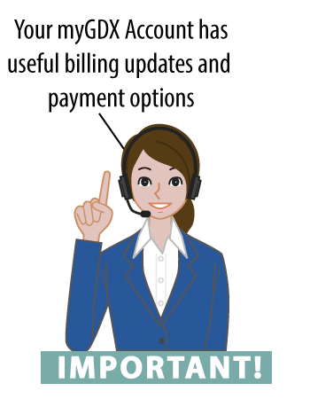 Your myGDX Account has useful billing updates and payment options