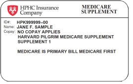 Example of a Medicare Supplement Insurance card